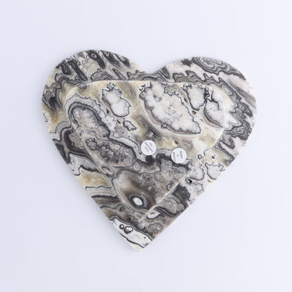 One Mexican Onyx/Calcite Zebra Heart Dish - Expert Wholesale and Supplier of Wholesale Crystals & Bulk Gemstones, ["Calcite","Catalog Onyx","Decorative Dish","heart","Hearts","Mexico","onyx"]
