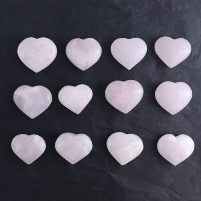Pink Mangano Calcite Hearts Set of 12