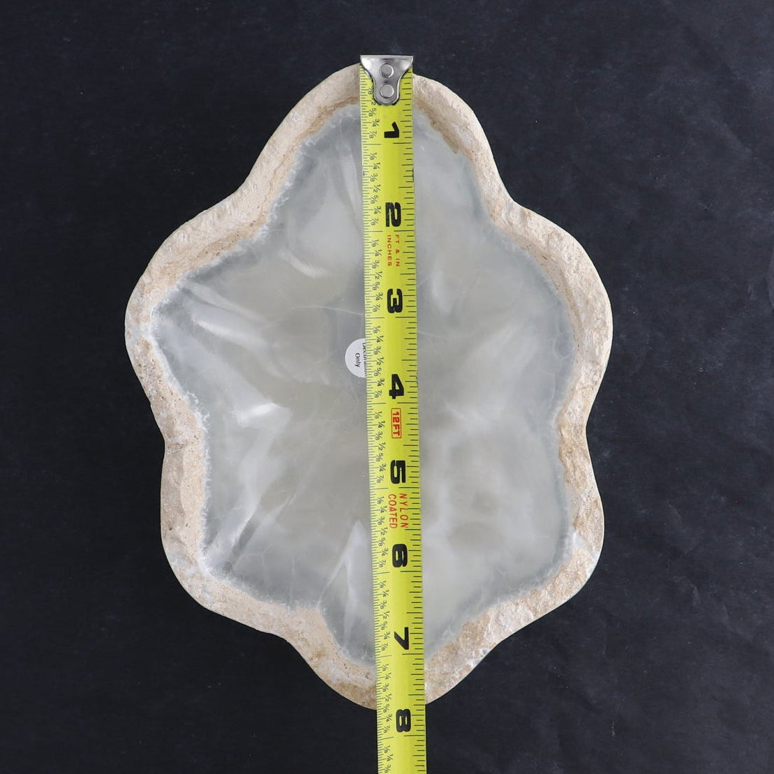 One Bowl Mexican Onyx/Calcite White with Stone Edge