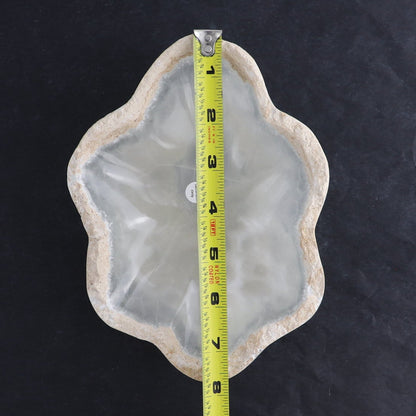 One Bowl Mexican Onyx/Calcite White with Stone Edge