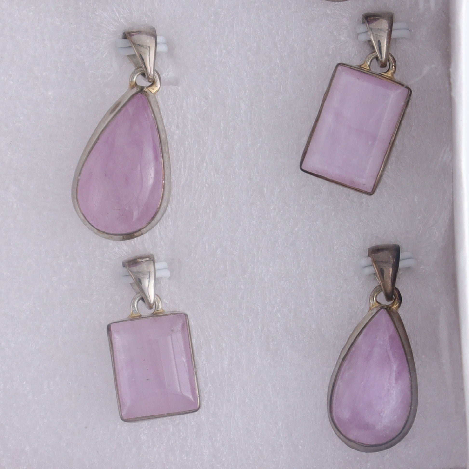 Kunzite Pendants Pendants Set of 9 - Expert Wholesale and Supplier of Wholesale Crystals & Bulk Gemstones, ["close_50","India","Kunzite","Pendant","Pendants","sterling silver"]