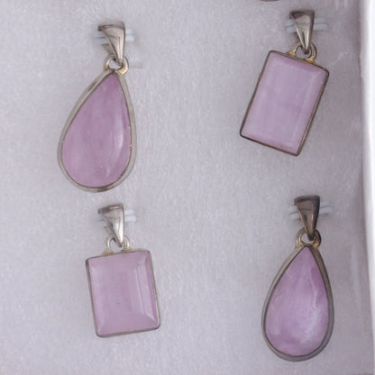 Kunzite Pendants Pendants Set of 9 - Expert Wholesale and Supplier of Wholesale Crystals & Bulk Gemstones, ["close_50","India","Kunzite","Pendant","Pendants","sterling silver"]