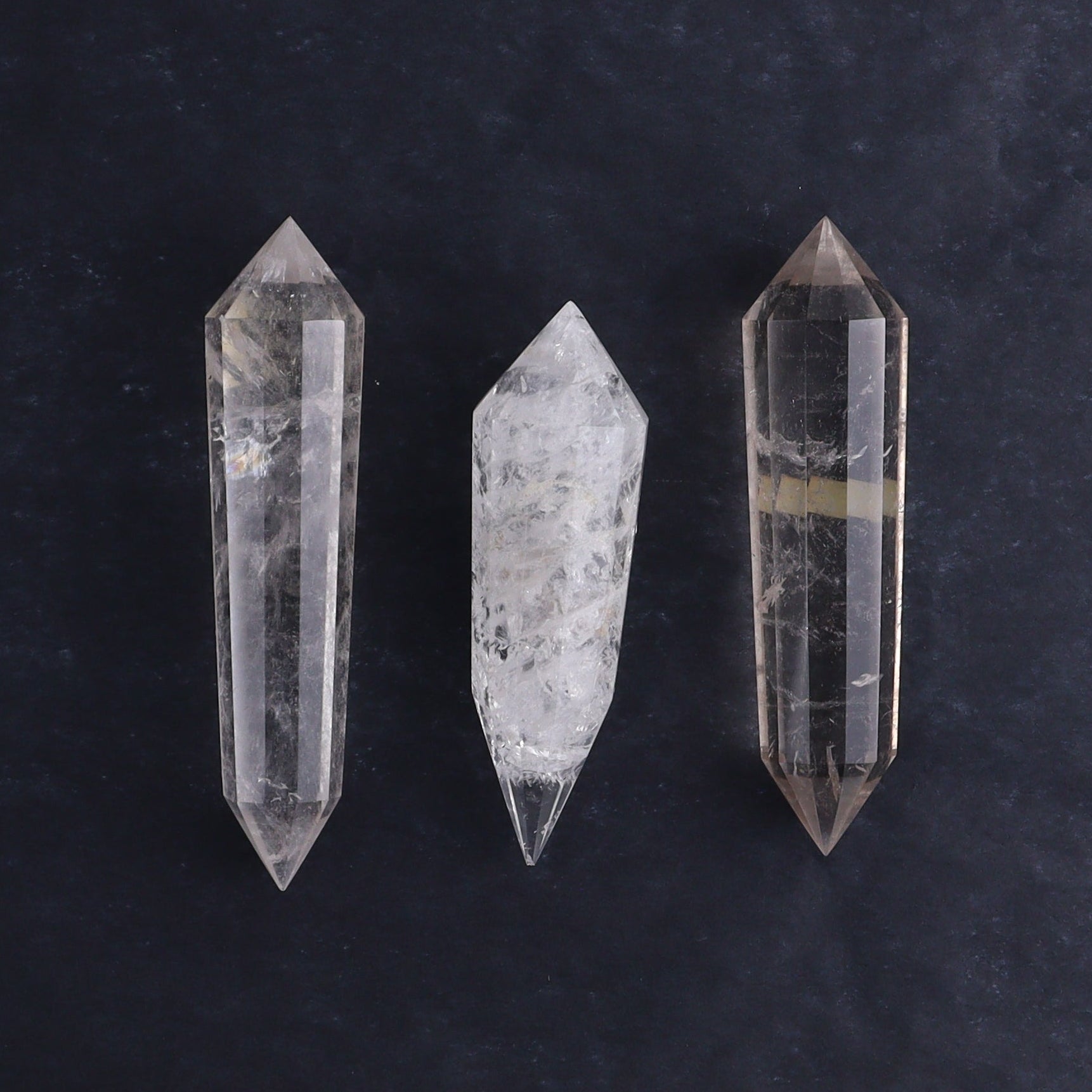 Quartz Faceted Double Points Set of 11 - Expert Wholesale and Supplier of Wholesale Crystals & Bulk Gemstones, ["Brazil","Clear Quartz","close_50","Mixed Carvings","Quartz"]