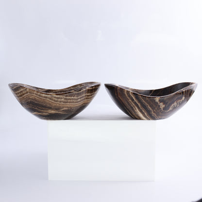 One Mexican Onyx/Calcite Chocolate Small Oval Bowl - Expert Wholesale and Supplier of Wholesale Crystals & Bulk Gemstones, ["bowl","Bowls","Calcite","Catalog Onyx","Decorative Dish","Mexico","onyx"]