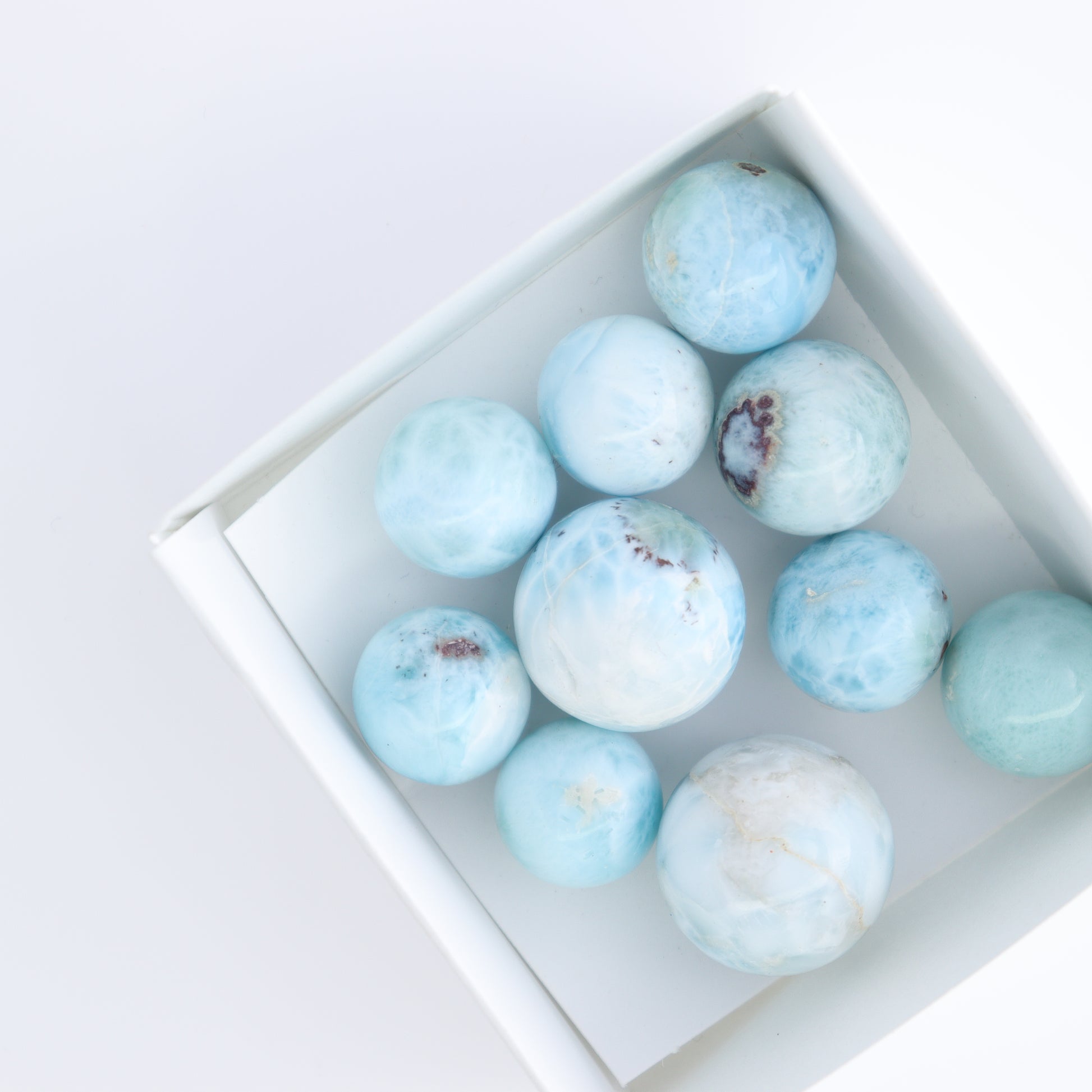 Larimar Spheres Set of 10 - Expert Wholesale and Supplier of Wholesale Crystals & Bulk Gemstones, ["Larimar","Spheres"]