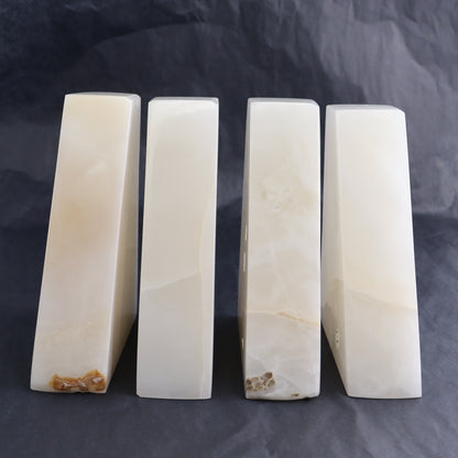 One Pair of Mexican Onyx/Calcite White Polished Bookends - Expert Wholesale and Supplier of Wholesale Crystals & Bulk Gemstones, ["Bookends","Calcite","Catalog Onyx","Mexico","onyx"]