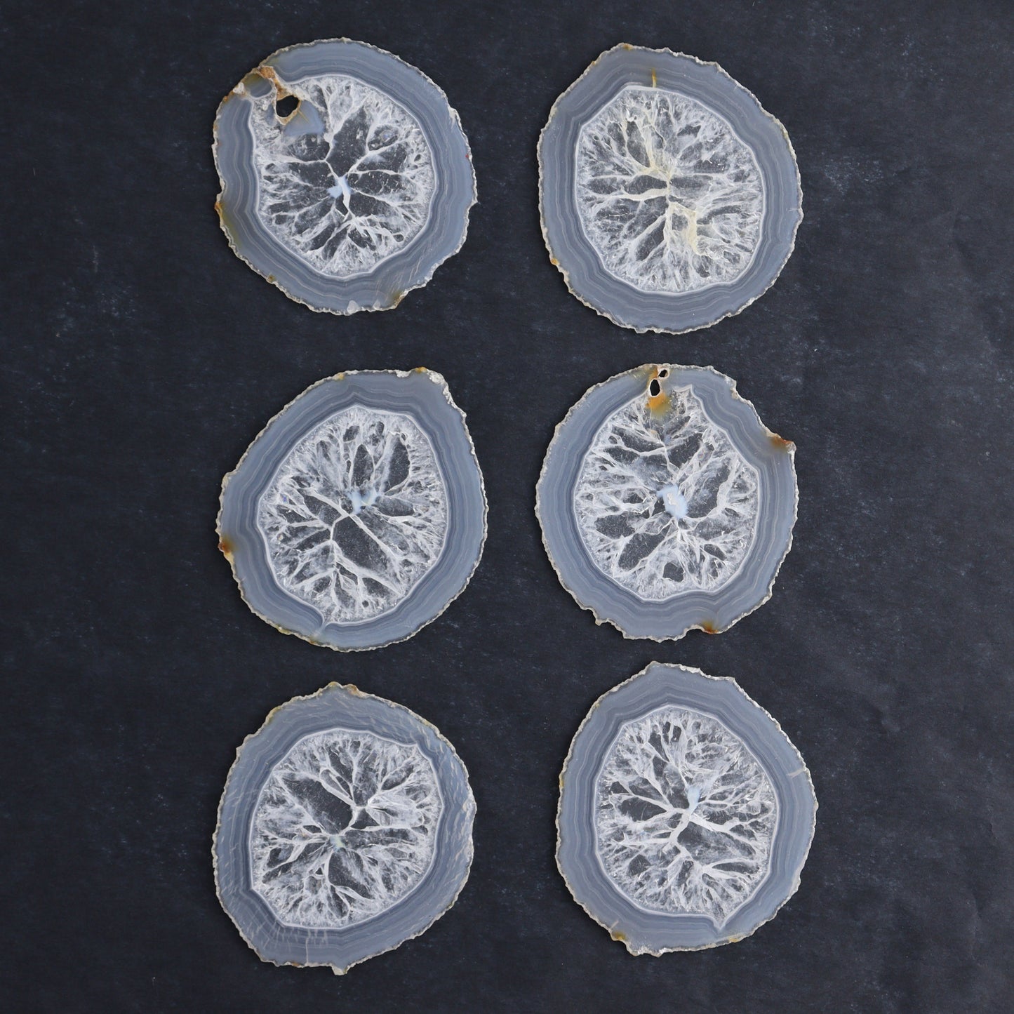 Iris Agate Slices Set of 6 - Expert Wholesale and Supplier of Wholesale Crystals & Bulk Gemstones, ["Agate","close_30","Iris Agate","Slices and Slabs"]