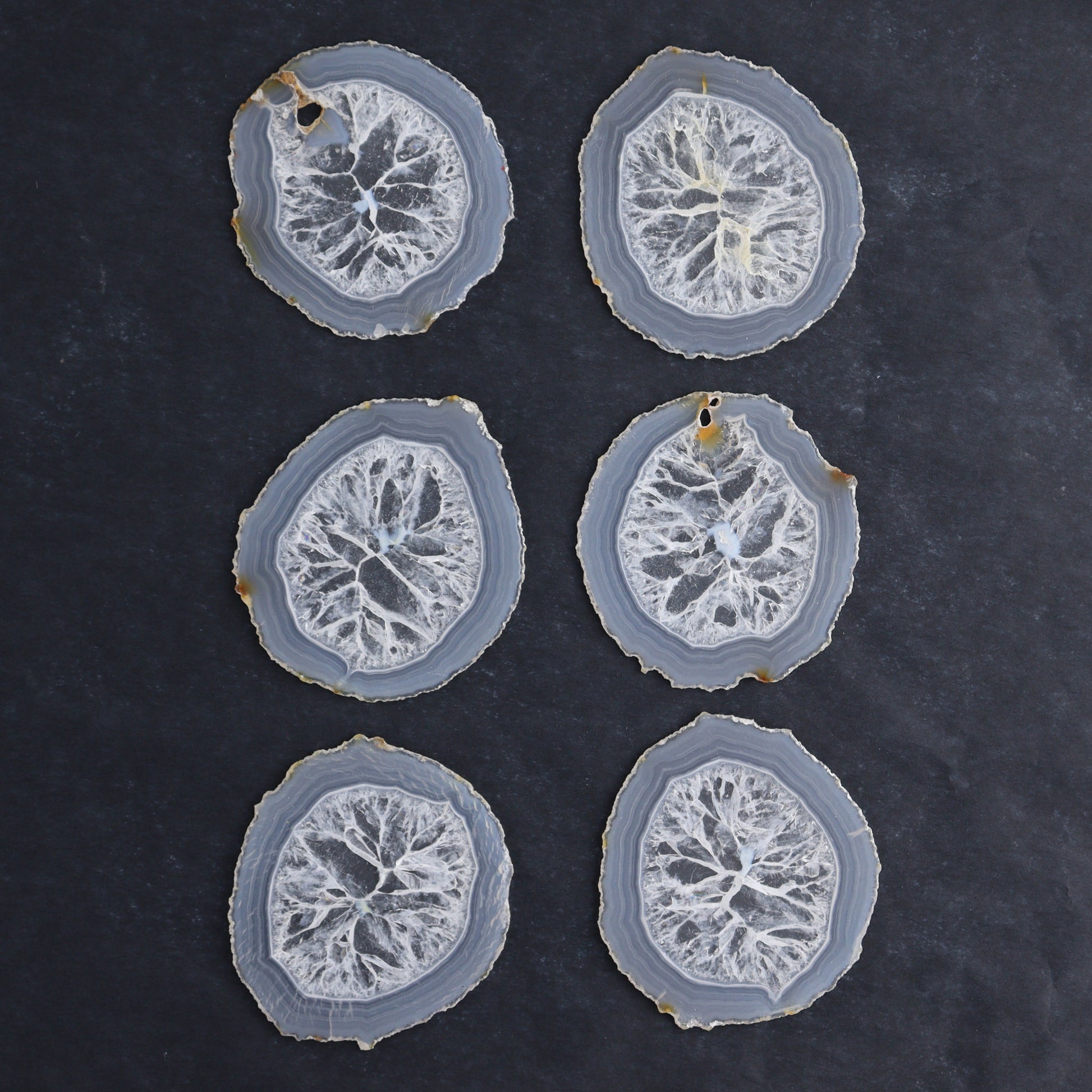 Iris Agate Slices Set of 6 - Expert Wholesale and Supplier of Wholesale Crystals & Bulk Gemstones, ["Agate","close_30","Iris Agate","Slices and Slabs"]