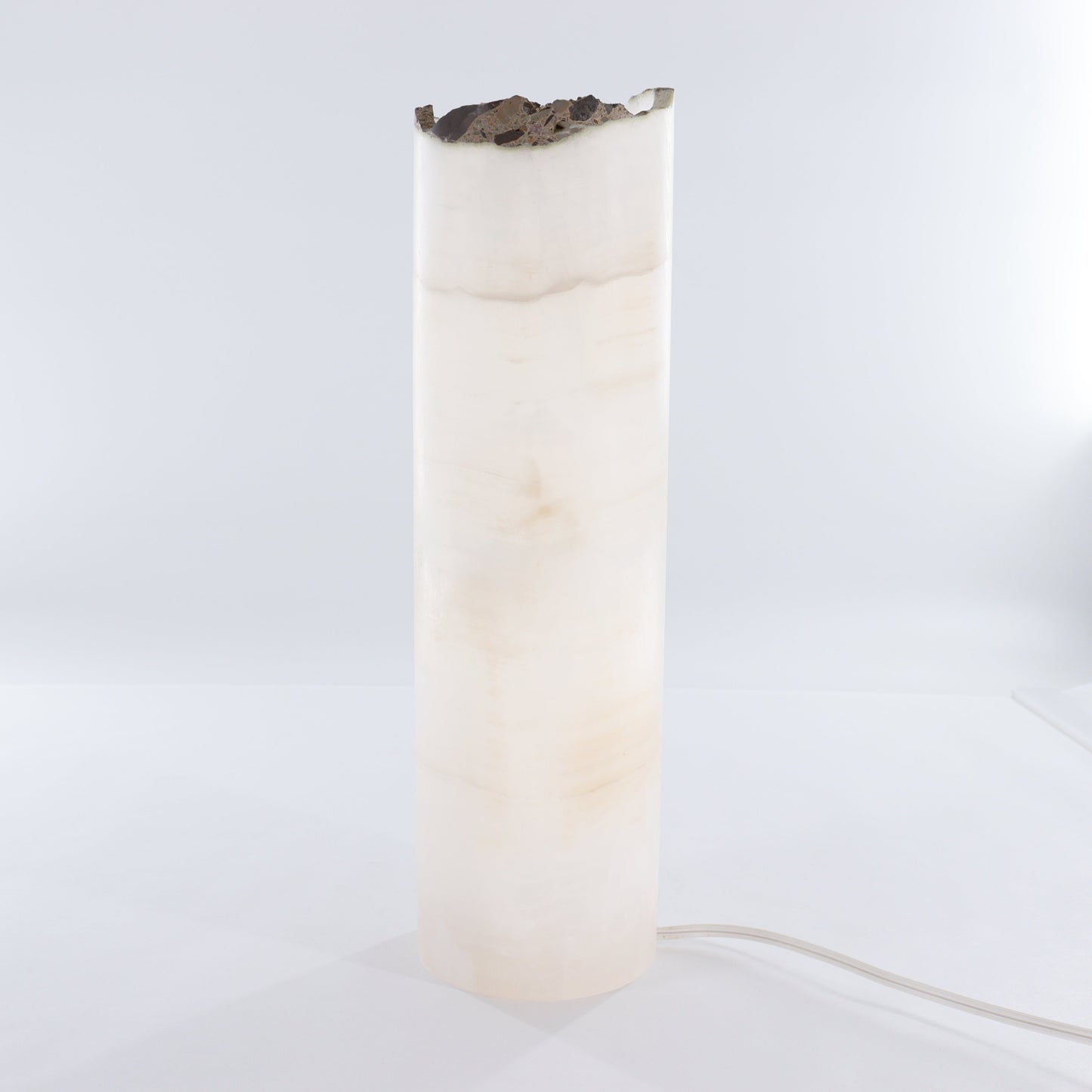 One Wide White Onyx with Stone Edge Lamp Blind - Expert Wholesale and Supplier of Wholesale Crystals & Bulk Gemstones, ["Lamps","Mexico","onyx"]