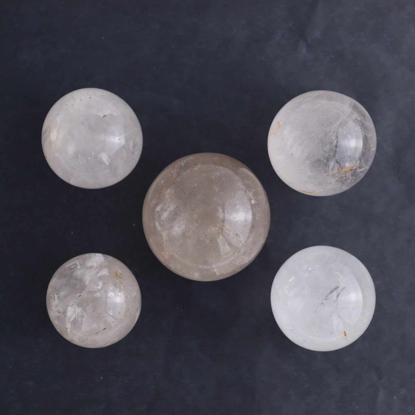 Clear Quartz Spheres Set of 9 - Expert Wholesale and Supplier of Wholesale Crystals & Bulk Gemstones, ["Clear Quartz","Quartz","Spheres"]