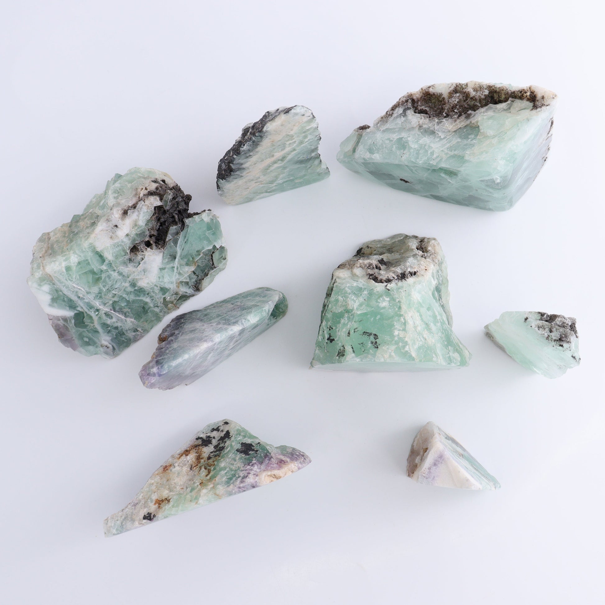 Fluorite Face Polished Set of 8 - Expert Wholesale and Supplier of Wholesale Crystals & Bulk Gemstones, ["Face Polished","Fluorite","Mexico"]
