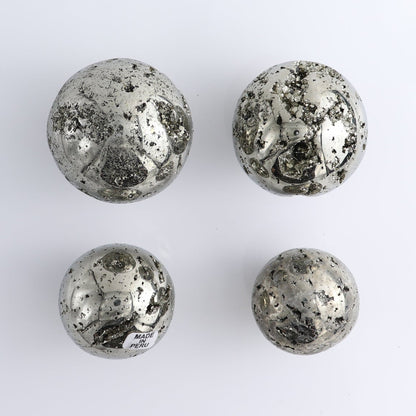 Pyrite Spheres Set of 4