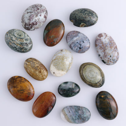 Ocean Jasper Palm Stones 1kg Set - Expert Wholesale and Supplier of Wholesale Crystals & Bulk Gemstones, ["Ocean Jasper","Palm Stones"]