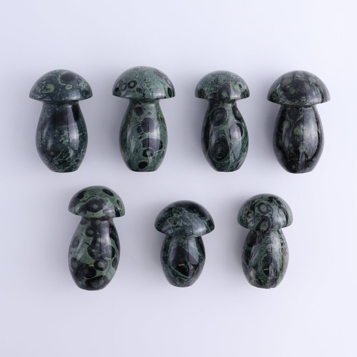 Kambaba Jasper Mushrooms Set of 7 - Expert Wholesale and Supplier of Wholesale Crystals & Bulk Gemstones, ["Kambaba Jasper","Madagascar","Mushrooms"]