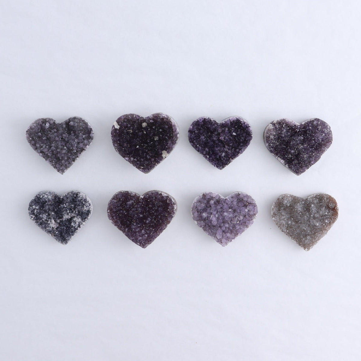 Amethyst Hearts Set of 8