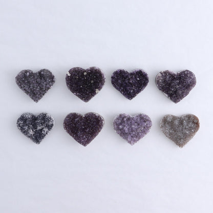 Amethyst Hearts Set of 8