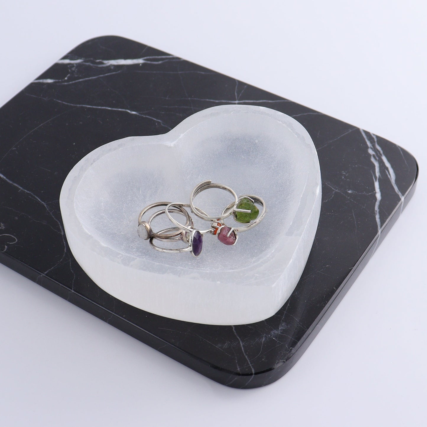 One Selenite (Satin Spar) Heart Bowl - Expert Wholesale and Supplier of Wholesale Crystals & Bulk Gemstones, ["bowl","Bowls","Hearts","Morocco","Selenite"]