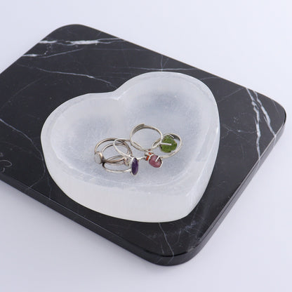 One Selenite (Satin Spar) Heart Bowl - Expert Wholesale and Supplier of Wholesale Crystals & Bulk Gemstones, ["bowl","Bowls","Hearts","Morocco","Selenite"]