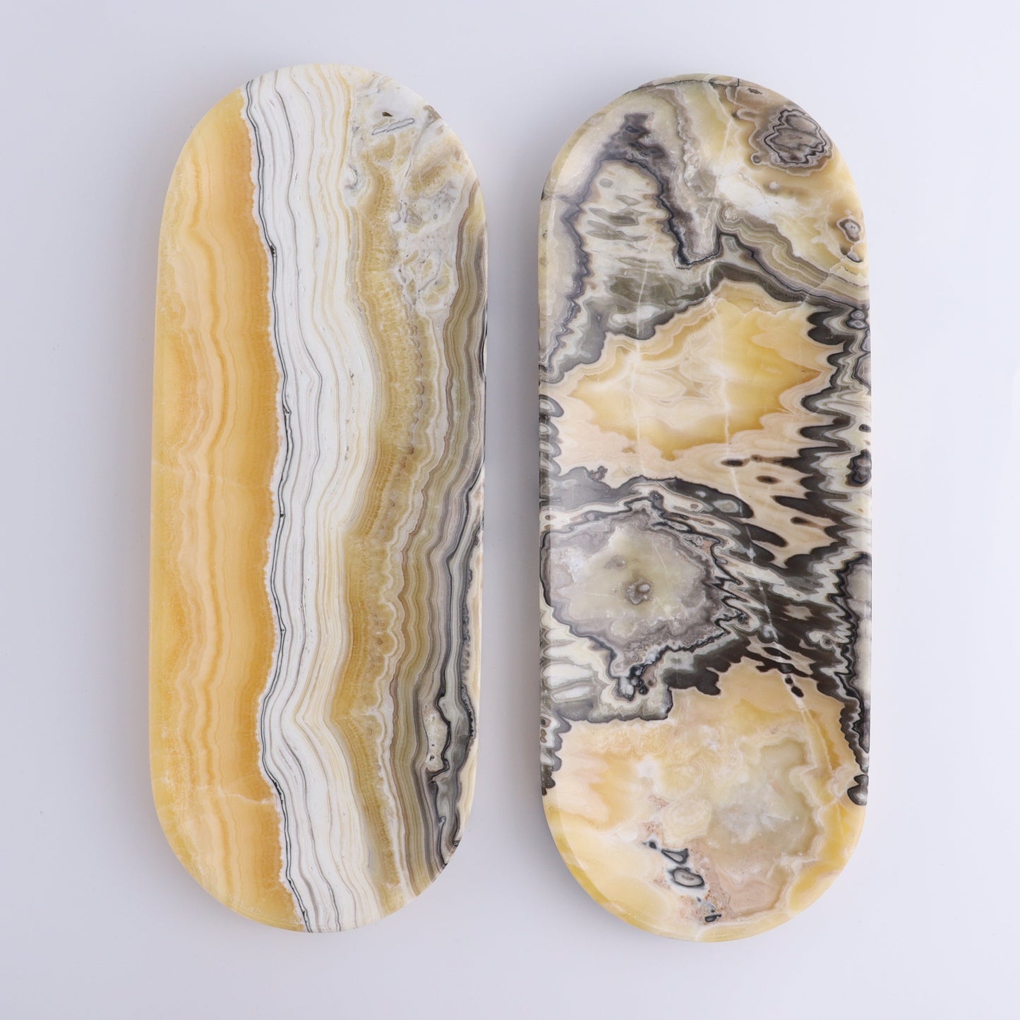 One Zebra Yellow/Orange Onyx Oval Dish - Expert Wholesale and Supplier of Wholesale Crystals & Bulk Gemstones, ["Catalog Onyx","Decorative Dish","Mexico","onyx","Oval Dish"]