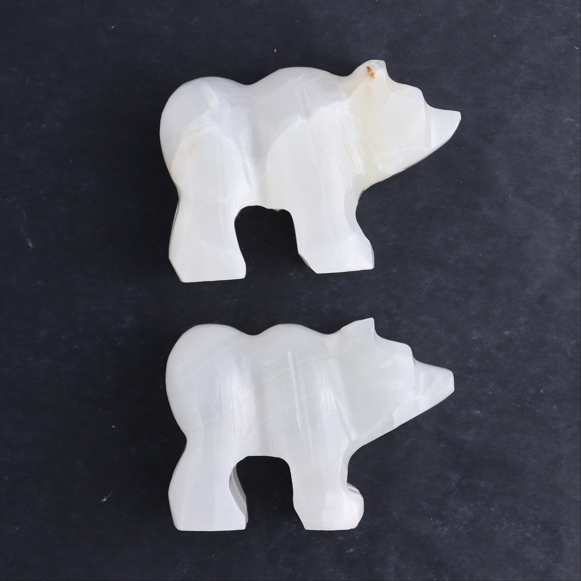 White Onyx Bear Carvings Set of 8 - Expert Wholesale and Supplier of Wholesale Crystals & Bulk Gemstones, ["Bears","onyx","White onyx"]