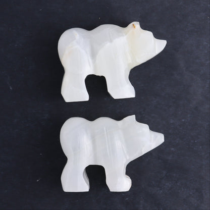 White Onyx Bear Carvings Set of 8 - Expert Wholesale and Supplier of Wholesale Crystals & Bulk Gemstones, ["Bears","onyx","White onyx"]