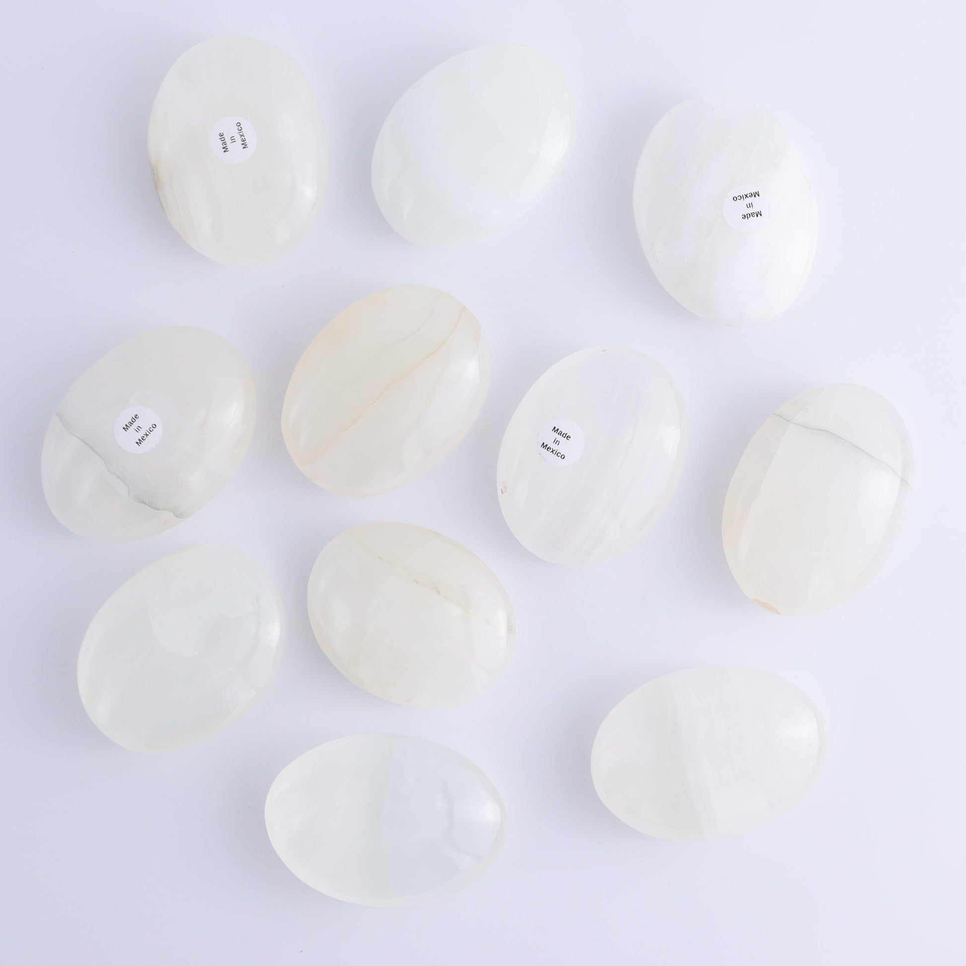 One White Onyx Palm Stones 1 kg Set - Expert Wholesale and Supplier of Wholesale Crystals & Bulk Gemstones, ["Mexico","onyx","Palm Stones"]