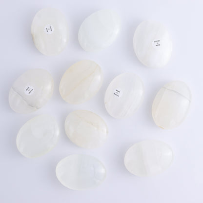 One White Onyx Palm Stones 1 kg Set - Expert Wholesale and Supplier of Wholesale Crystals & Bulk Gemstones, ["Mexico","onyx","Palm Stones"]