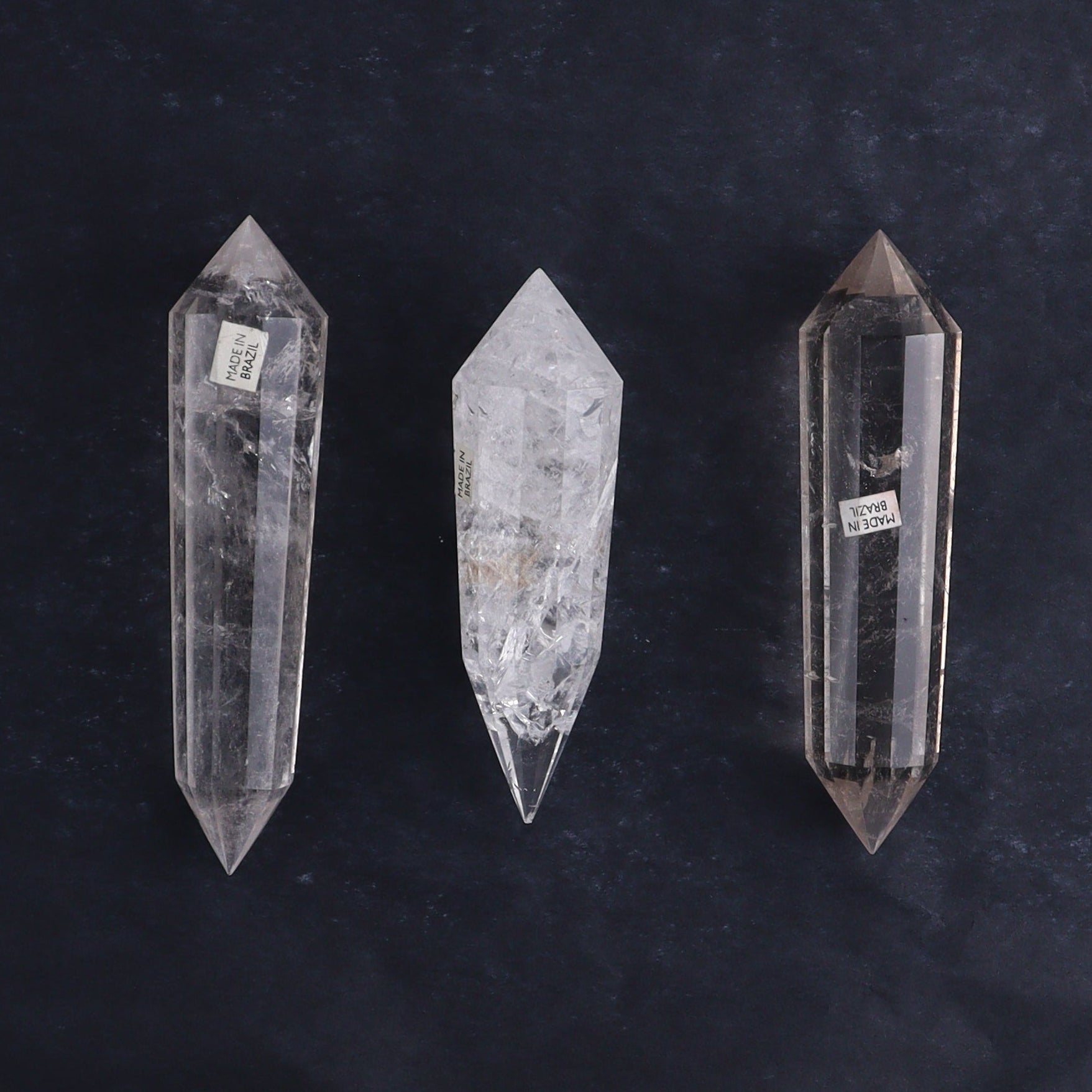 Quartz Faceted Double Points Set of 11 - Expert Wholesale and Supplier of Wholesale Crystals & Bulk Gemstones, ["Brazil","Clear Quartz","close_50","Mixed Carvings","Quartz"]