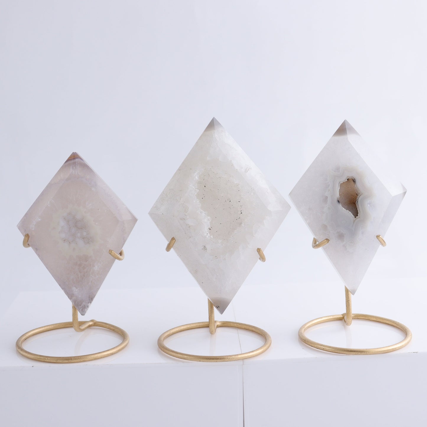 Agate Diamond Carving with Stands Set of 6 - Expert Wholesale and Supplier of Wholesale Crystals & Bulk Gemstones, ["Agate","Diamond"]
