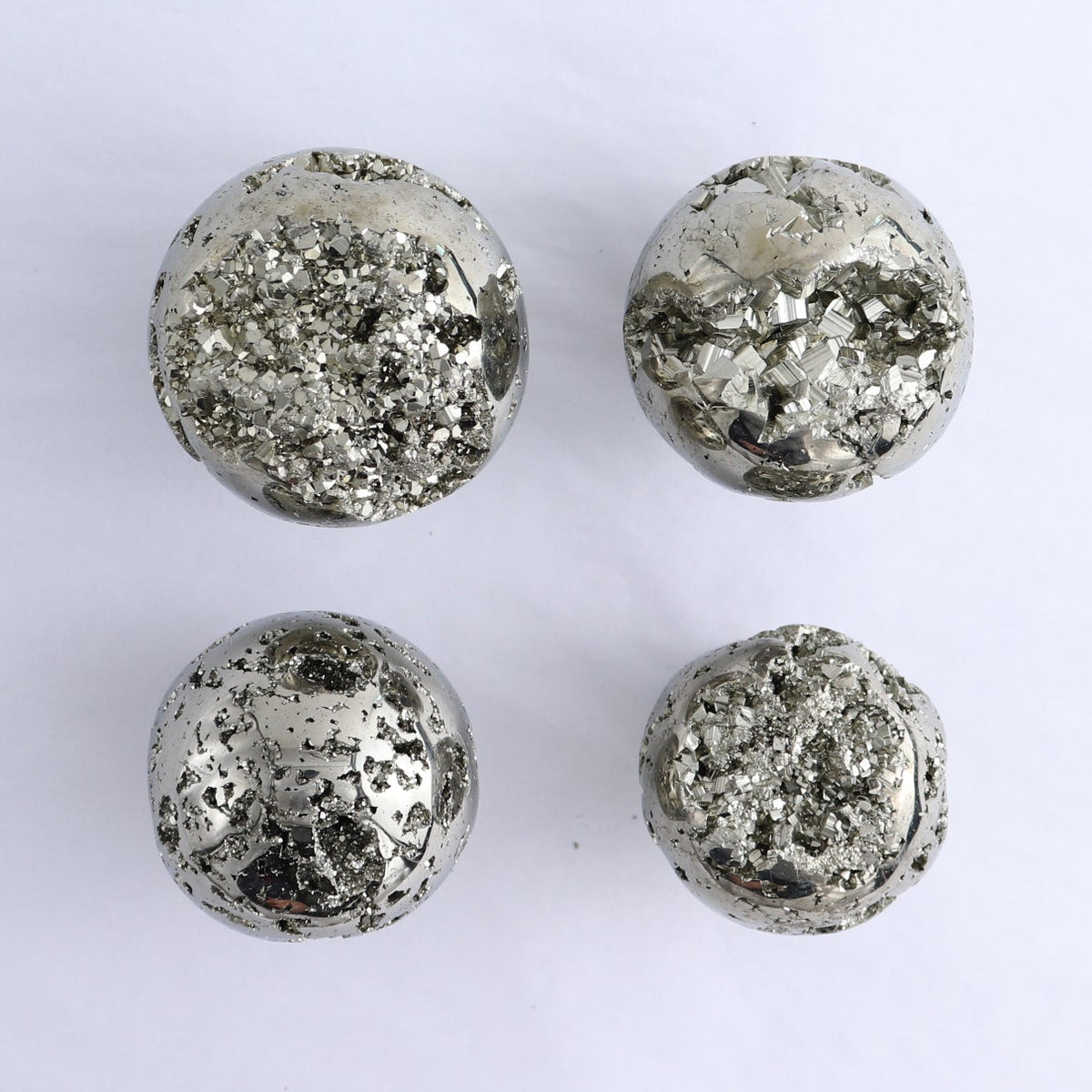 Pyrite Spheres Set of 4