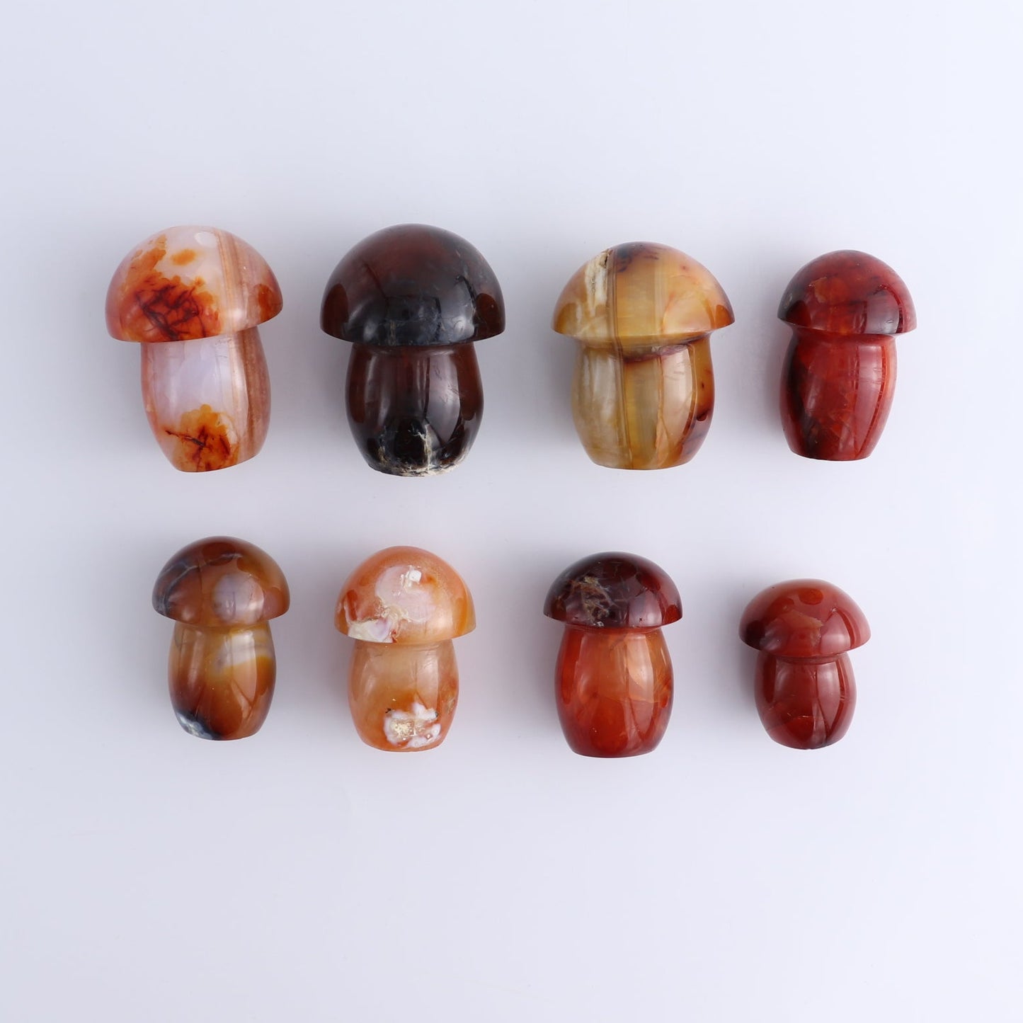 Carnelian Mushrooms Set of 8