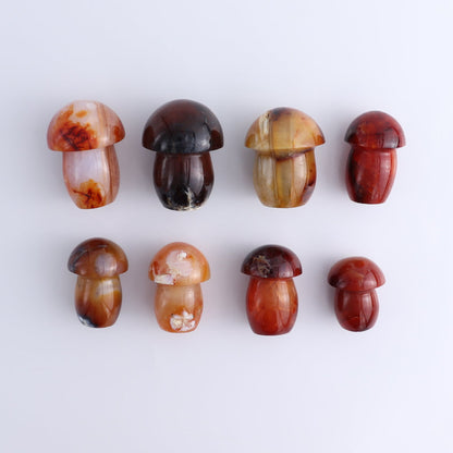 Carnelian Mushrooms Set of 8