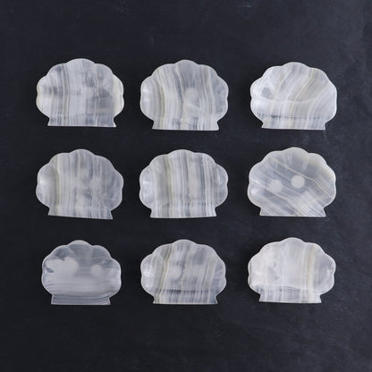 One Mexican Onyx/Calcite White Shell Dish