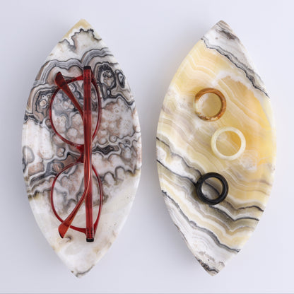Zebra Onyx Leaf Dish Set of 5 - Expert Wholesale and Supplier of Wholesale Crystals & Bulk Gemstones, ["Decorative Dish","Mexico","onyx"]