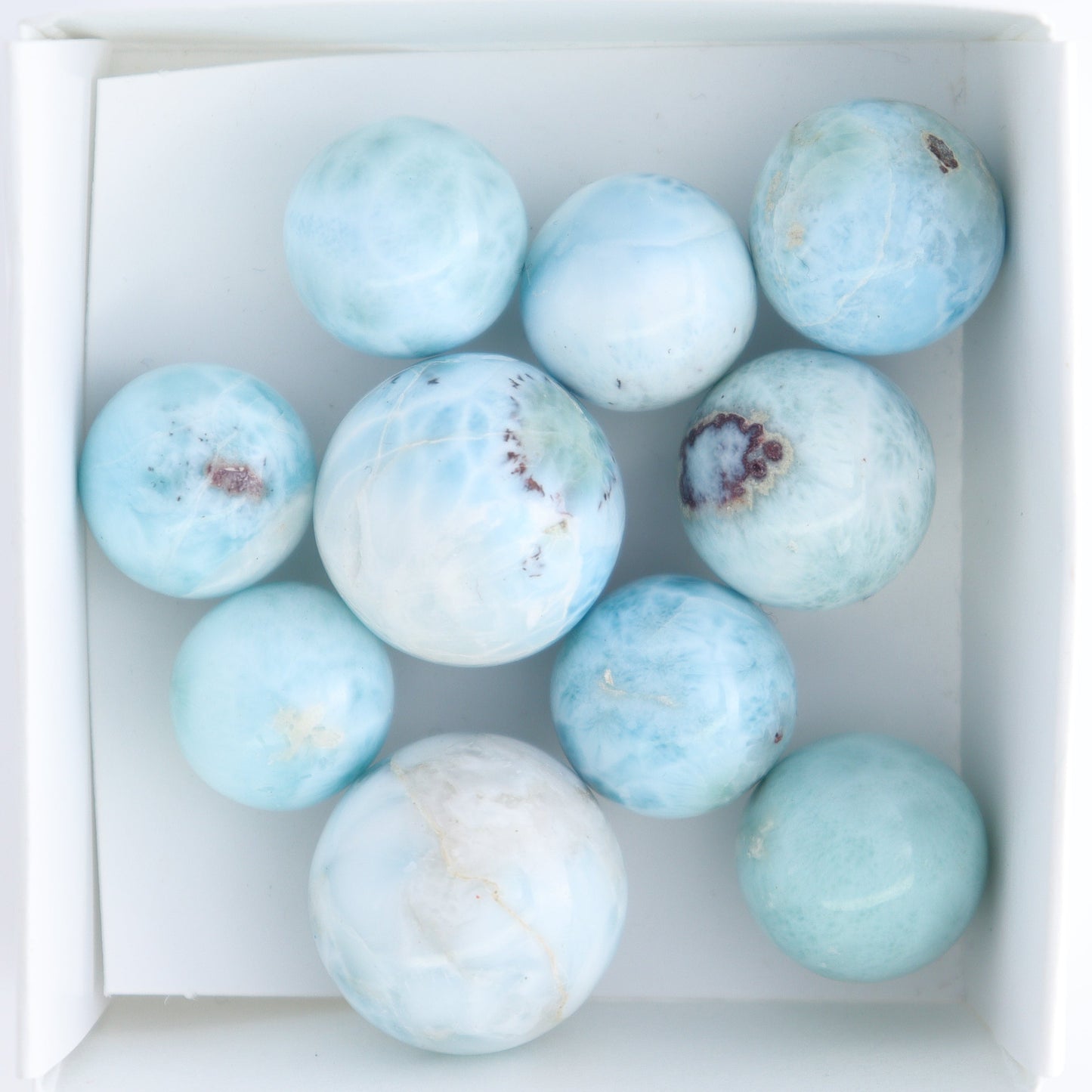 Larimar Spheres Set of 10 - Expert Wholesale and Supplier of Wholesale Crystals & Bulk Gemstones, ["Larimar","Spheres"]