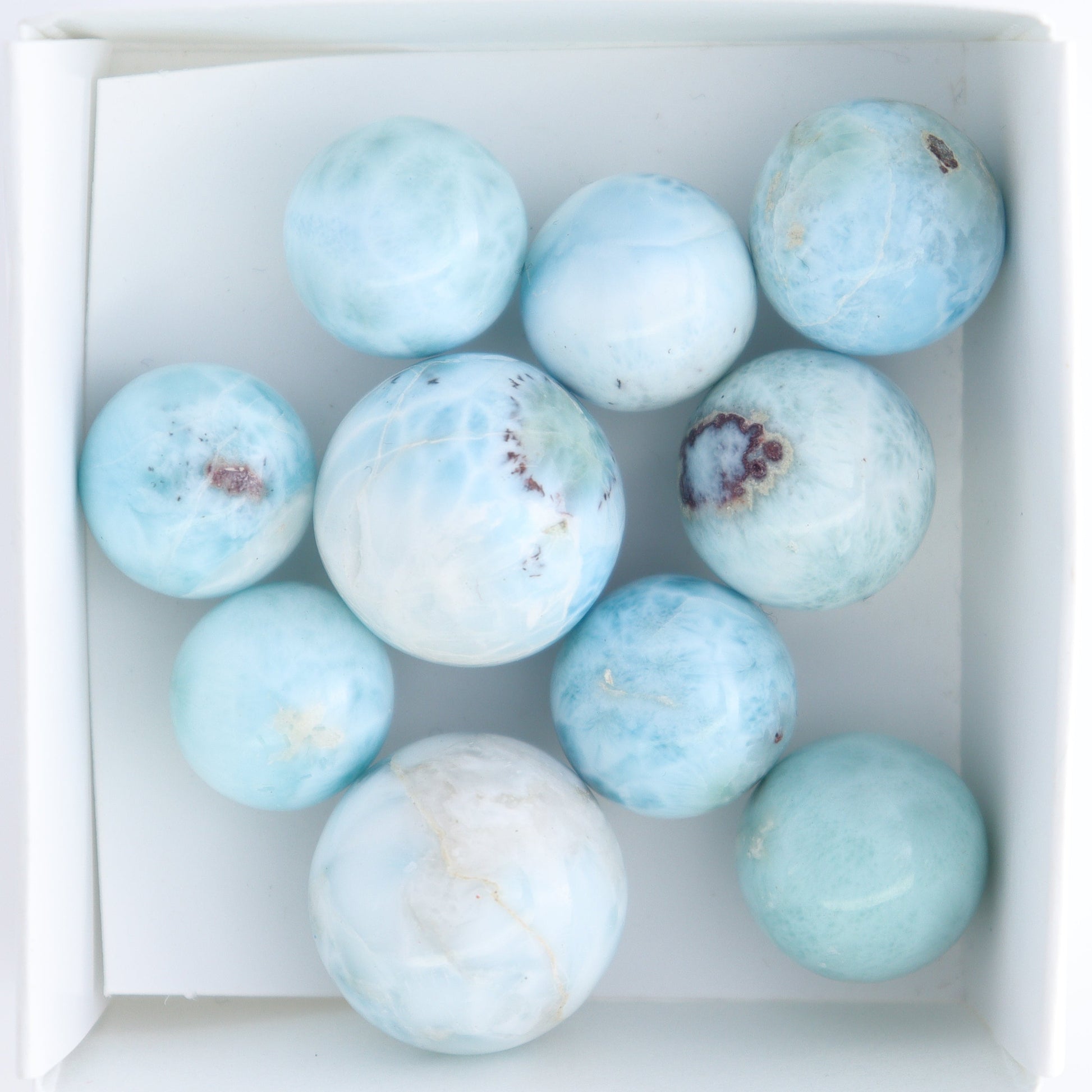 Larimar Spheres Set of 10 - Expert Wholesale and Supplier of Wholesale Crystals & Bulk Gemstones, ["Larimar","Spheres"]