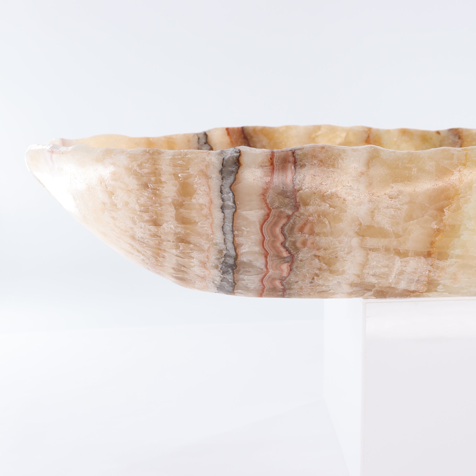 Mexican Onyx/Calcite Canoe Bowl - Expert Wholesale and Supplier of Wholesale Crystals & Bulk Gemstones, ["Bowls","Calcite","canoe","Mexico","onyx"]