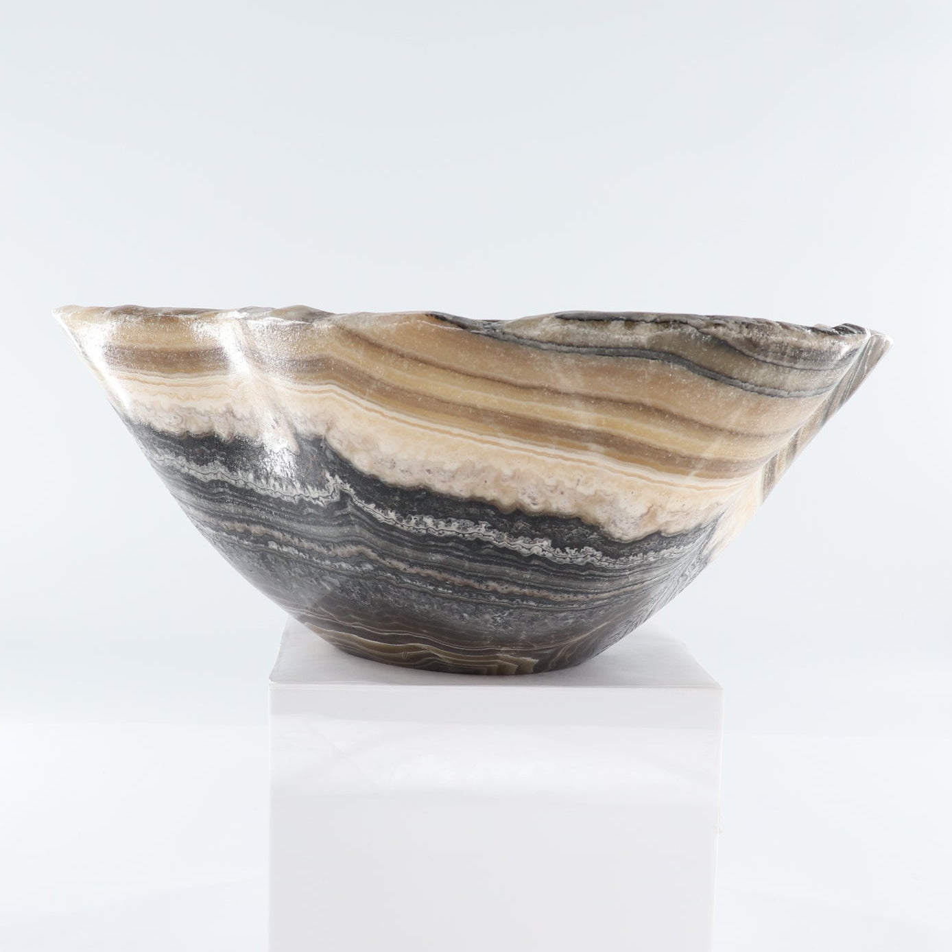 Mexican Onyx/Calcite Bowl (L) 20" x (W) 15" x (H) 7"