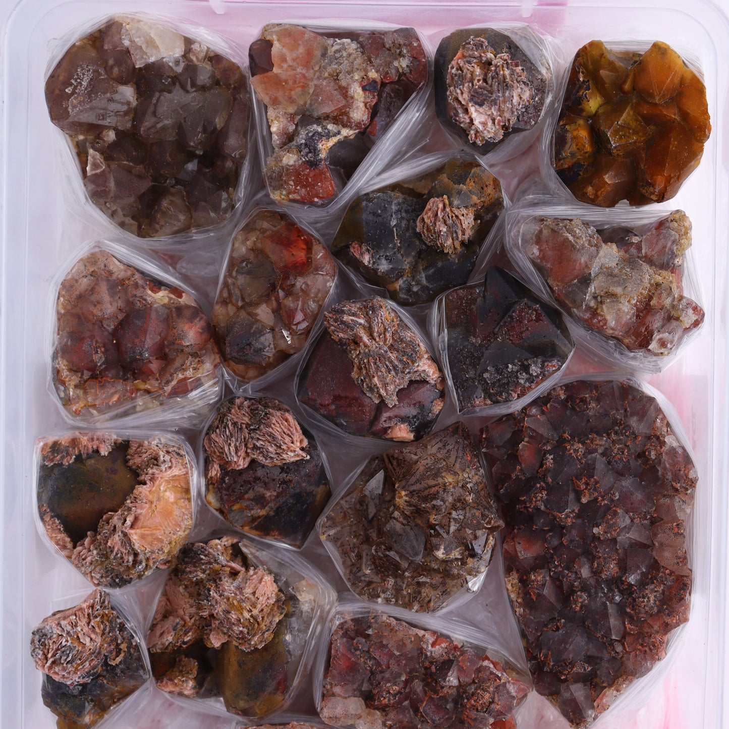 Quartz Hematite Inclusions Flat from Morocco