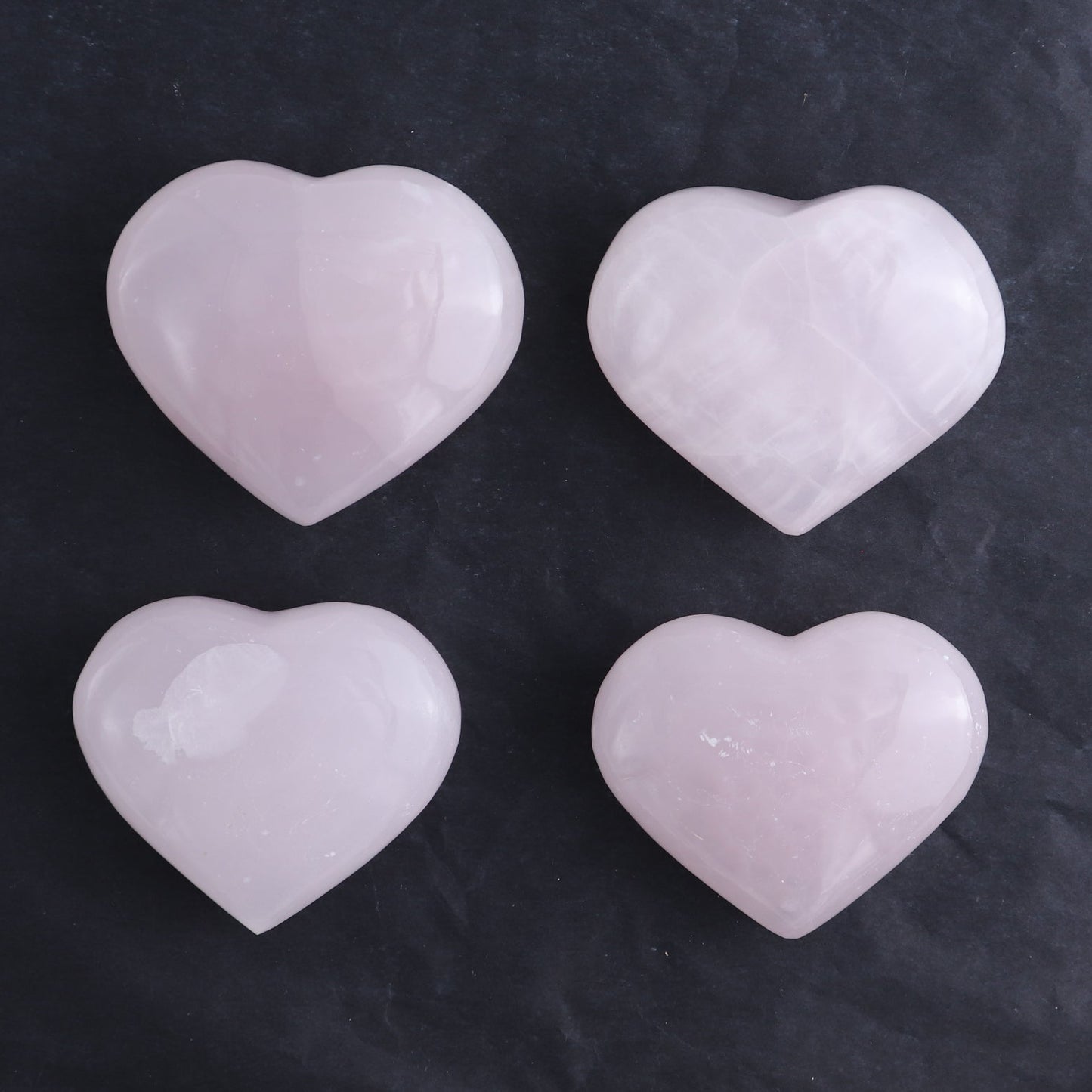 Pink Mangano Calcite Hearts Set of 12