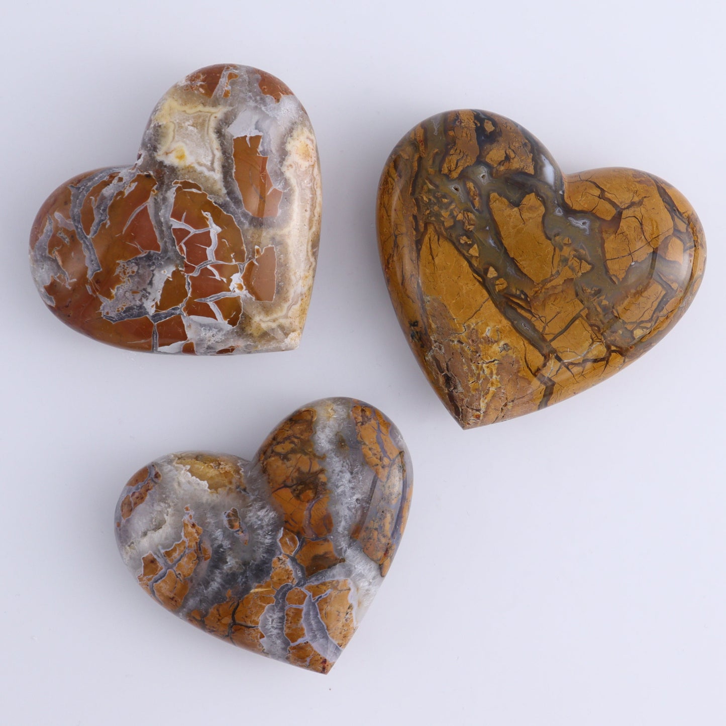 Brecciated Jasper Hearts Set of 6 - Expert Wholesale and Supplier of Wholesale Crystals & Bulk Gemstones, ["Brecciated Jasper","Hearts","Indonesia"]