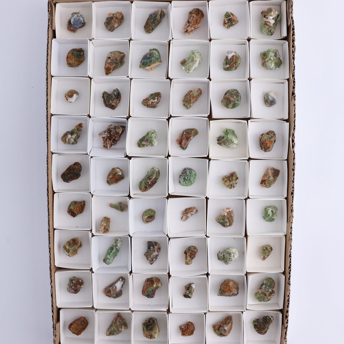 Chrome Chalcedony Flat of 55 - Expert Wholesale and Supplier of Wholesale Crystals & Bulk Gemstones, ["Chalcedony","Chrome Chalcedony"]