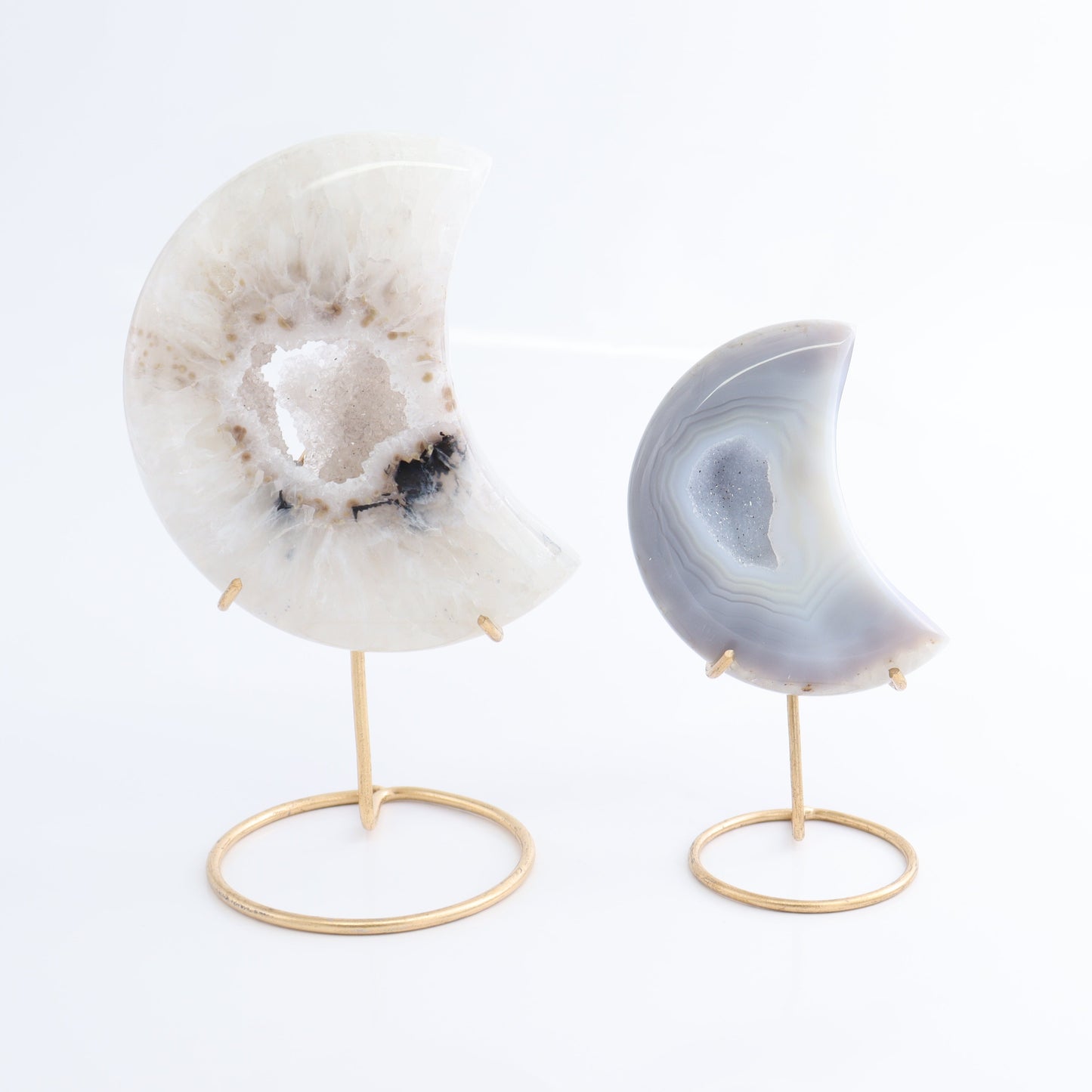 Agate Moons with Stand Set of 5 - Expert Wholesale and Supplier of Wholesale Crystals & Bulk Gemstones, ["Agate","Brazil","moons"]