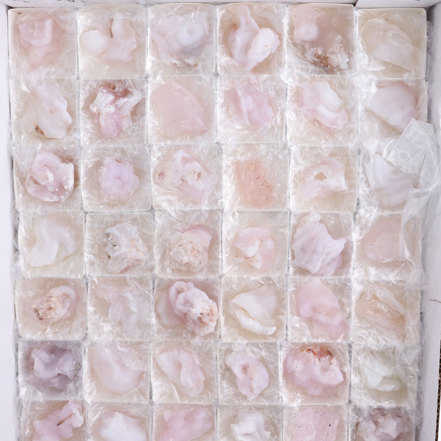 Chalcedony Clusters Set of 54