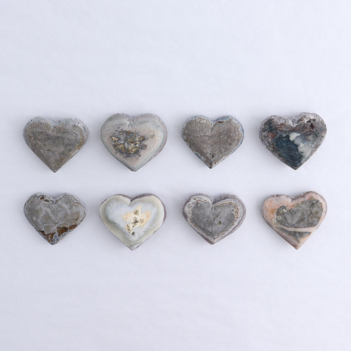 Amethyst Hearts Set of 8