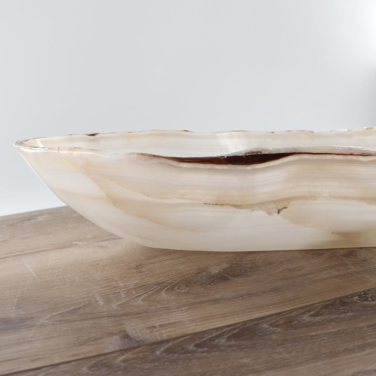 Mexican Onyx/Calcite Canoe Bowl 35"