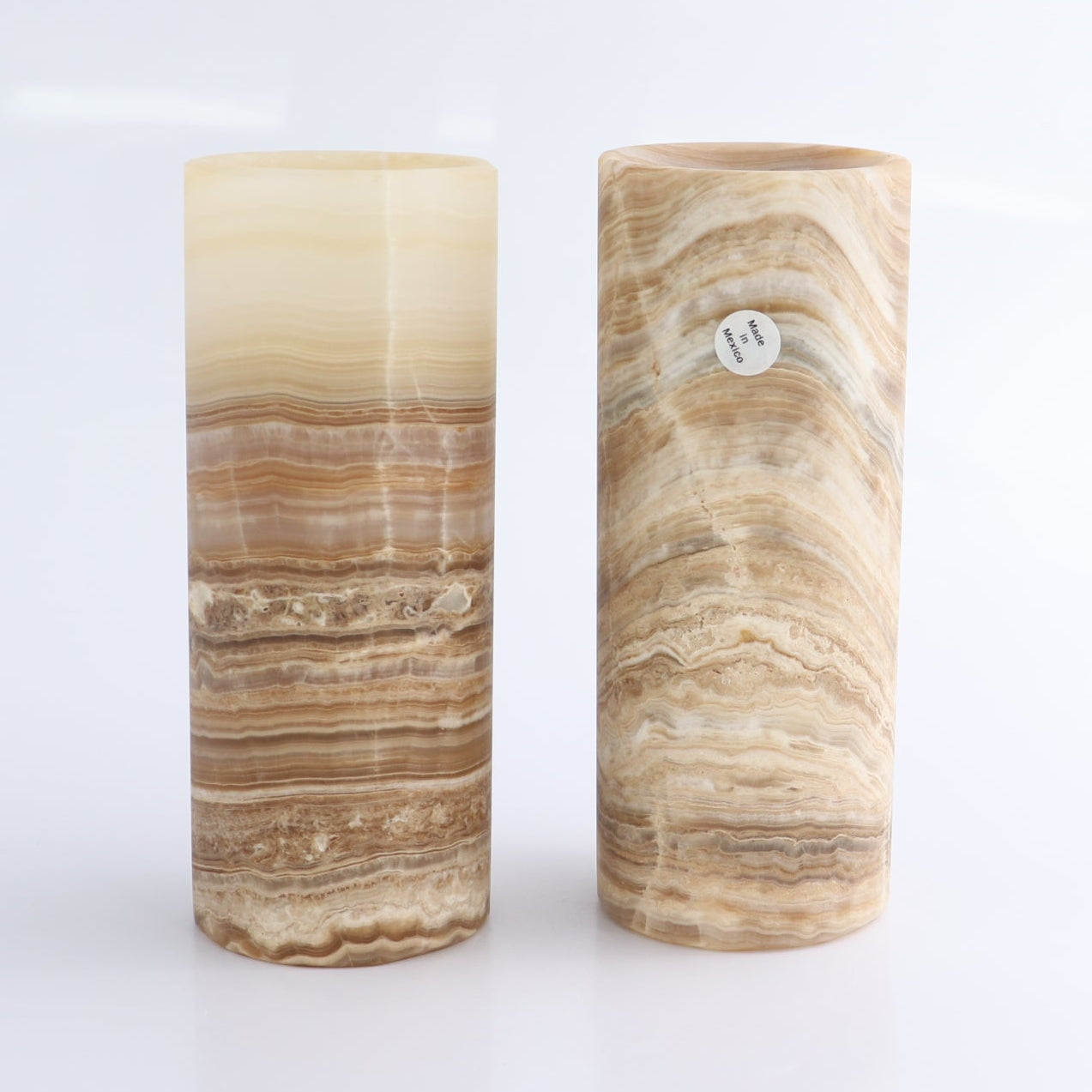 One Small Flower Vase Mexican Onyx/Calcite Dark Honey