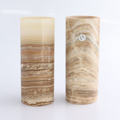 One Small Flower Vase Mexican Onyx/Calcite Dark Honey