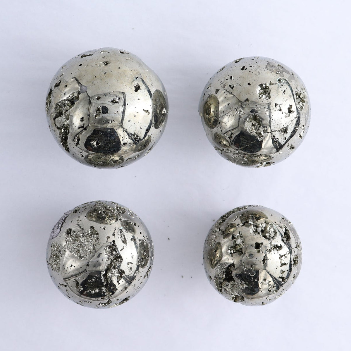 Pyrite Spheres Set of 4