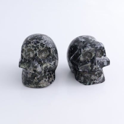 Indigo Gabbro Skulls Set of 2 - Expert Wholesale and Supplier of Wholesale Crystals & Bulk Gemstones, ["Indigo Gabbro","Madagascar","Skulls"]
